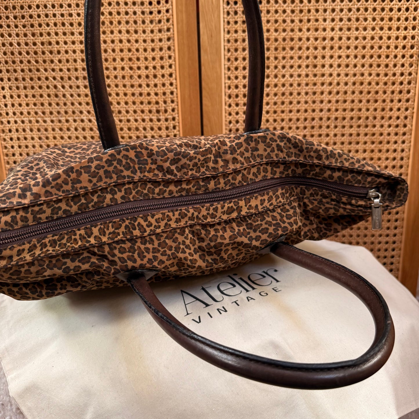 Bottega Veneta 1990s Leopard Print Boston Tote