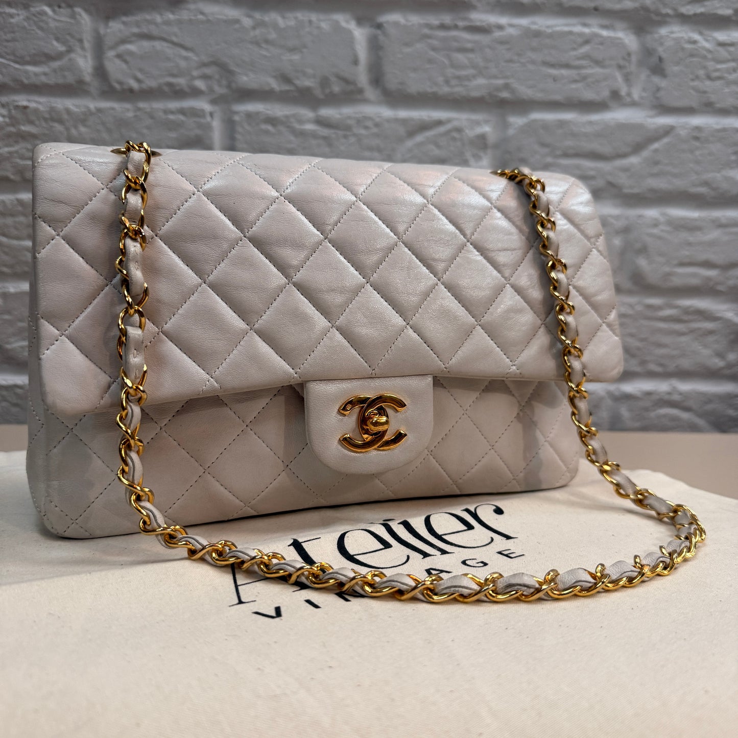 Chanel Rare 1989 Classic Double Flap Medium in Ivory