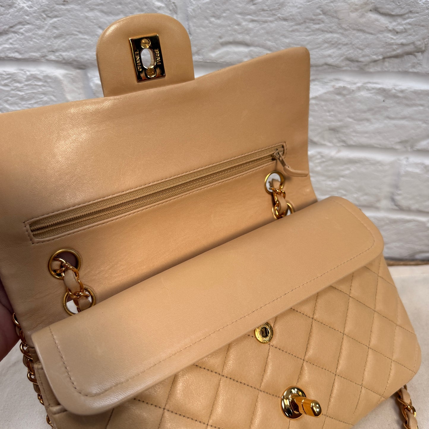 Chanel 1997 Beige Classic Double Flap Small