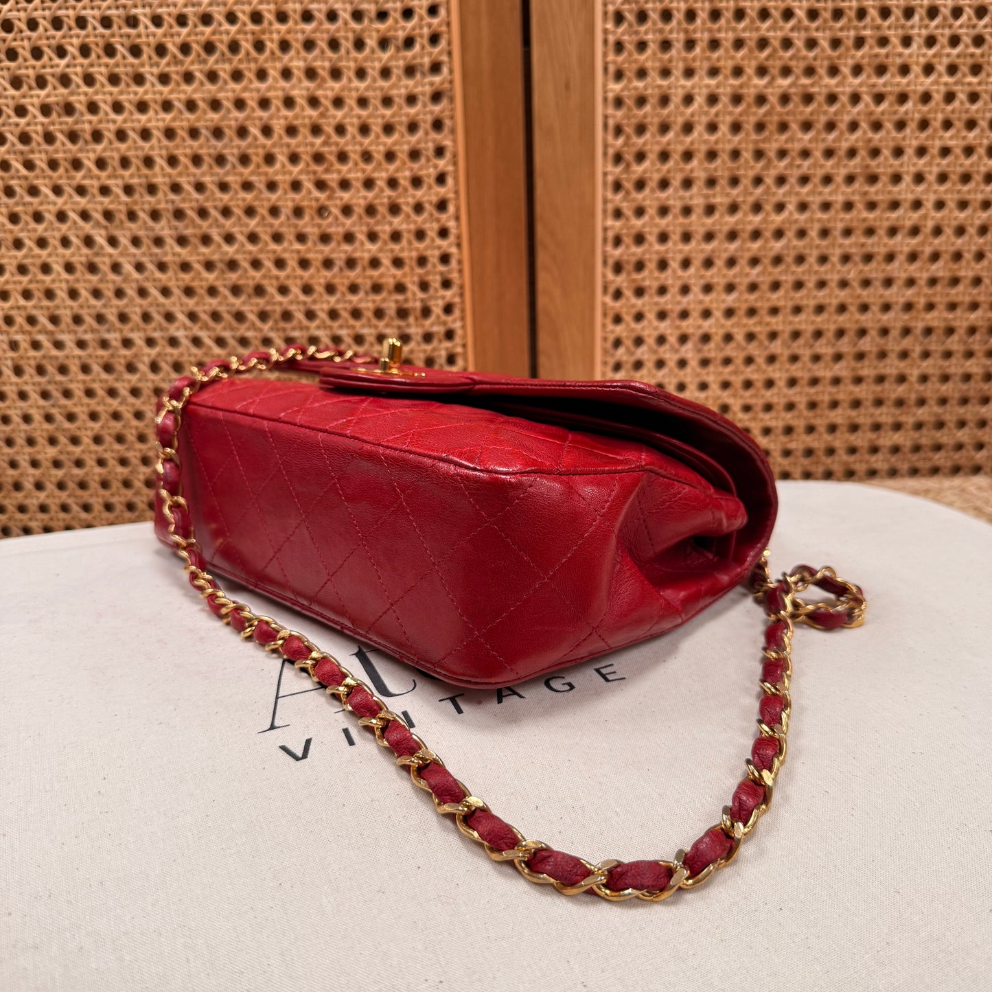 Chanel 1989 Red Classic Double Flap Small