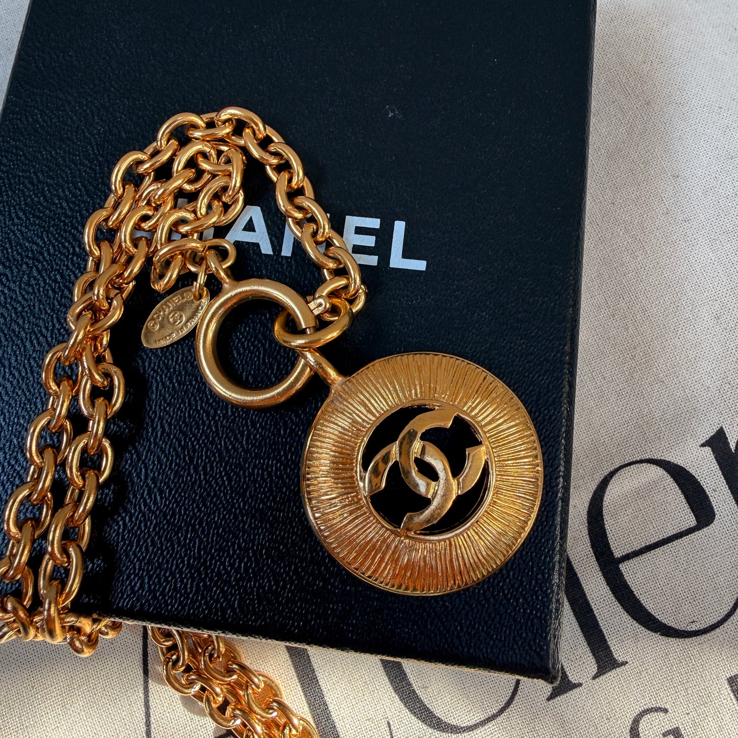 Chanel 1980s Vintage CC Pendant & Chain