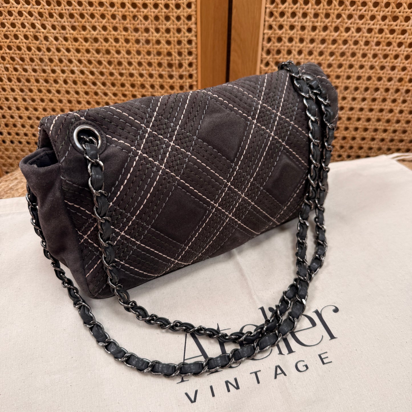 Chanel 2013 Suede Wild Stitch Single Flap