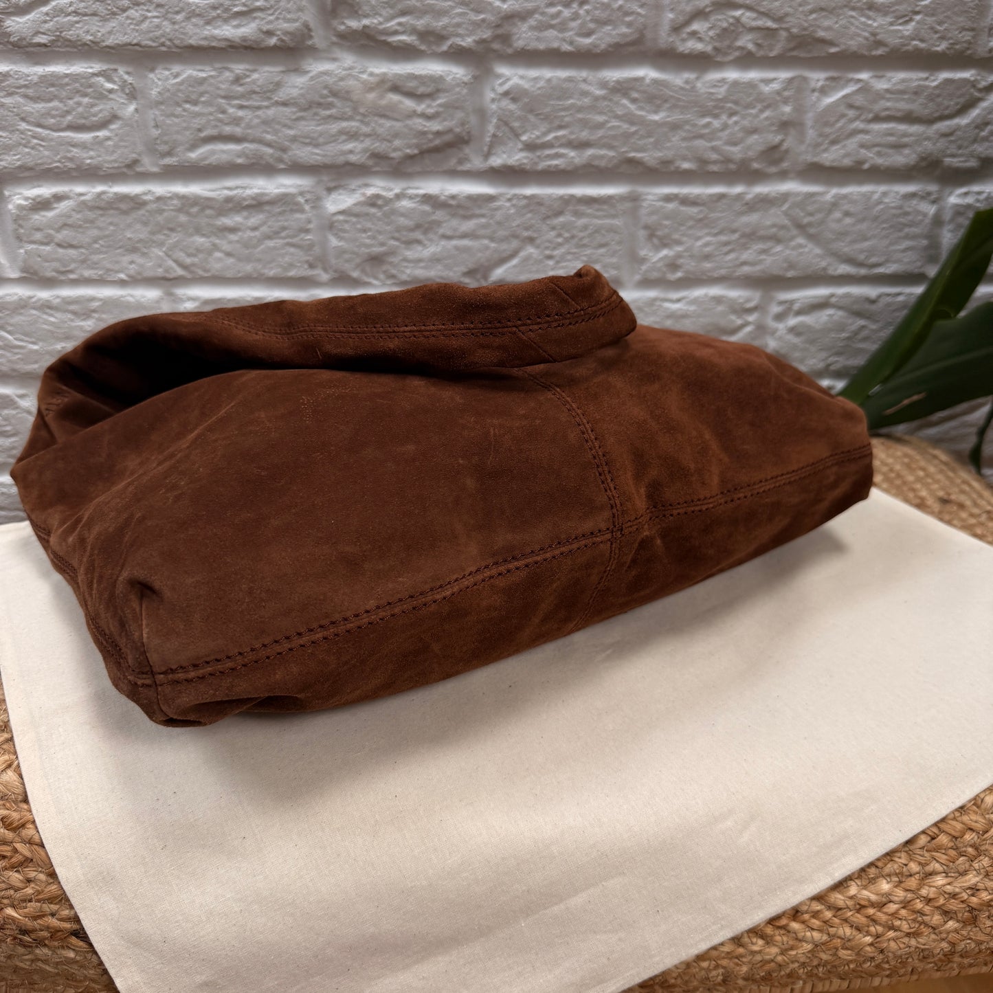 Bottega Veneta 1990s Tan Suede Hobo Tote