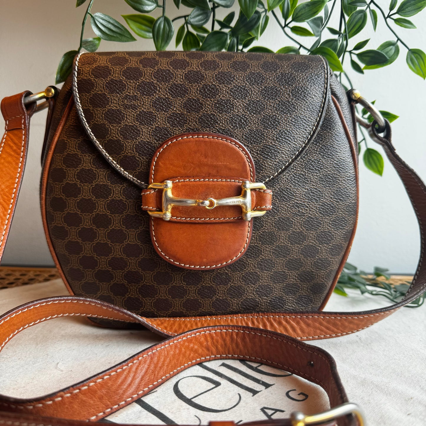 Celine Macadam Horse Bit Shoulder Bag