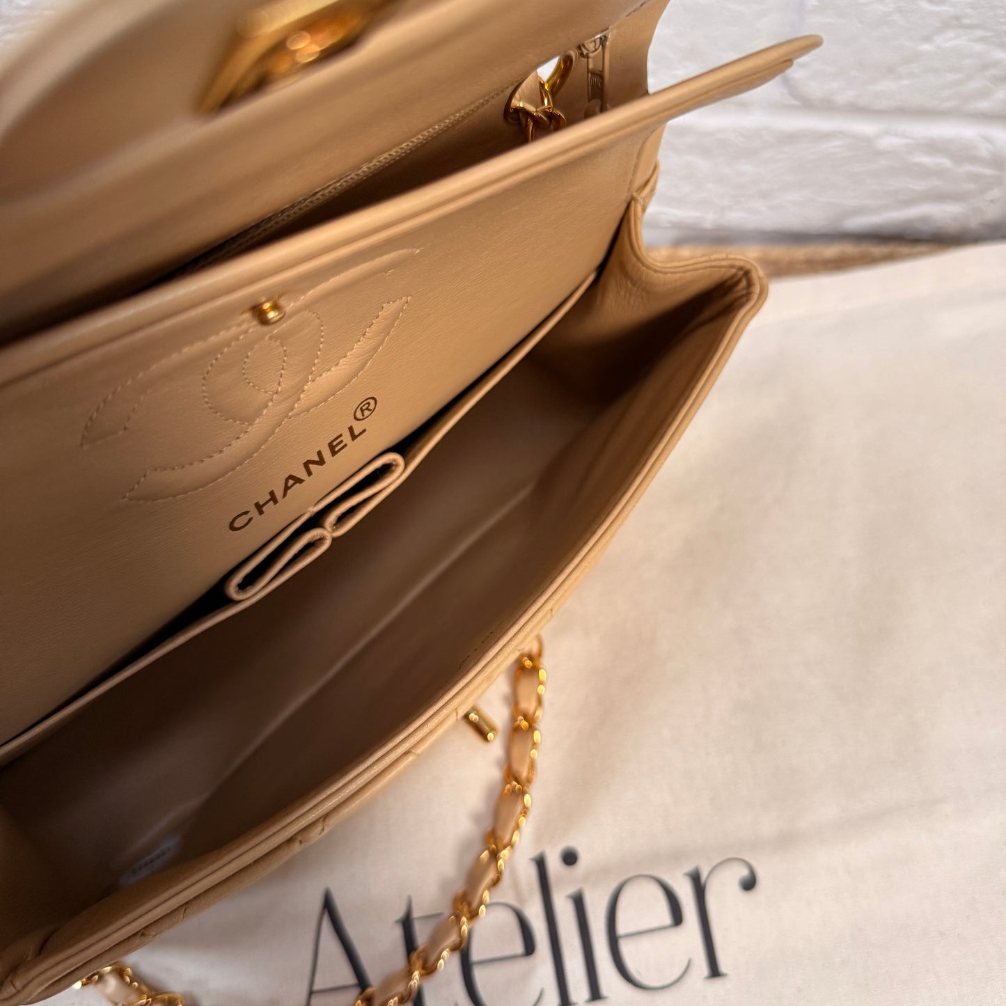 Chanel 1997 Beige Classic Double Flap Small