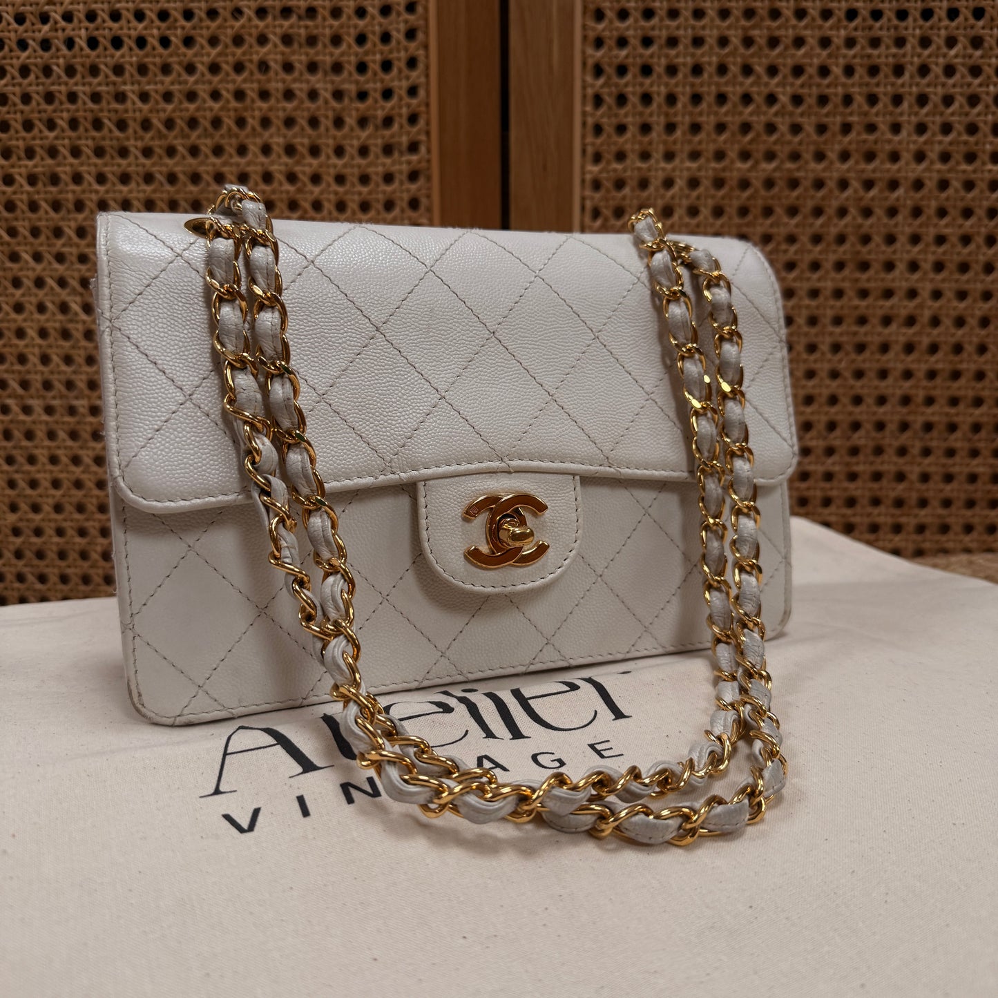 Chanel 1997 Ivory Caviar Single Flap