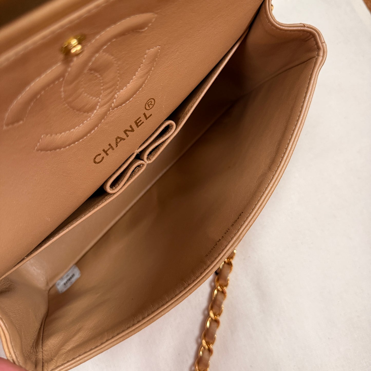 Chanel 1997 Rare Dark Beige Classic Double Flap Small