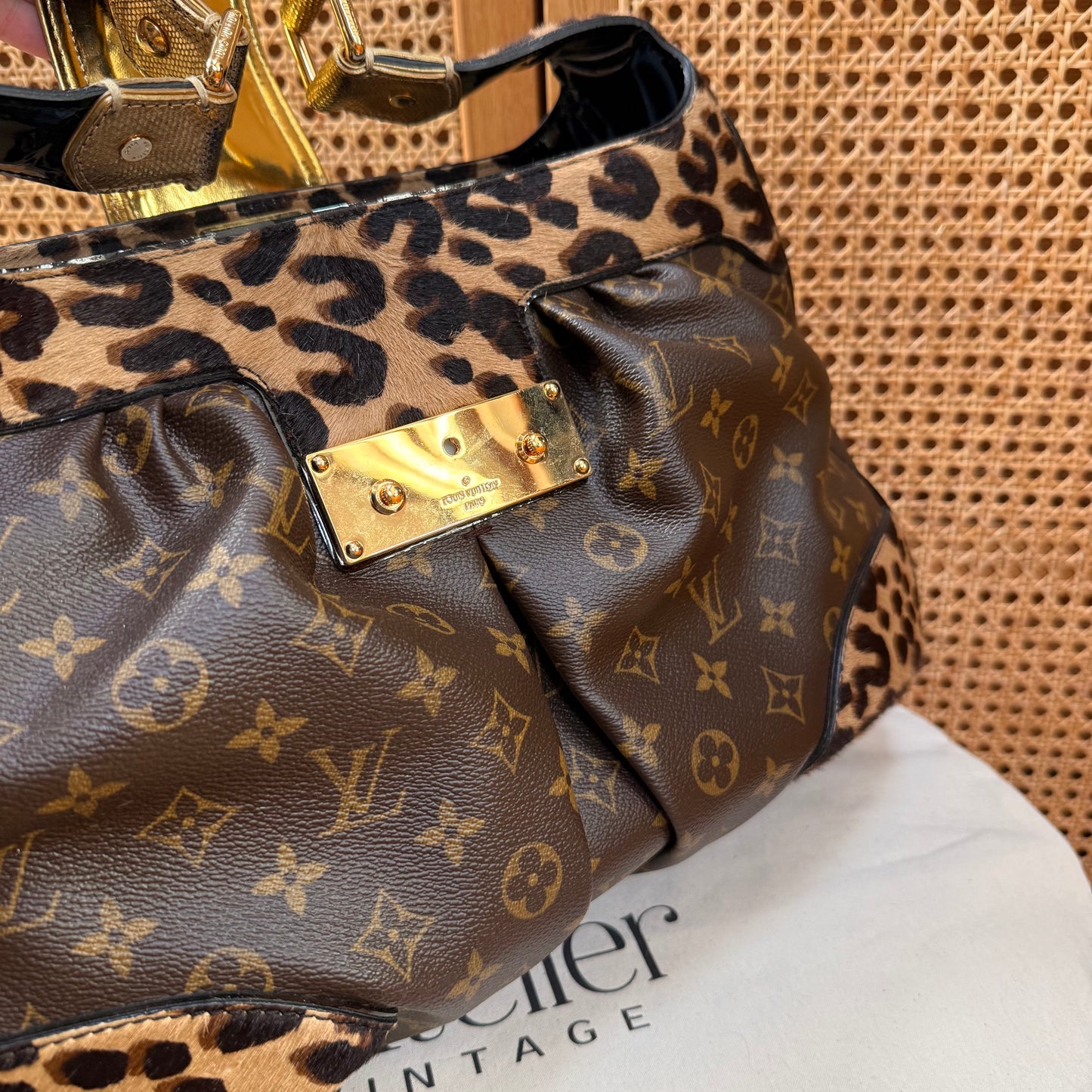 Louis Vuitton 2006 Super rare & immaculate Stephen Sprouse Polly on monogram & Leopard pony hair