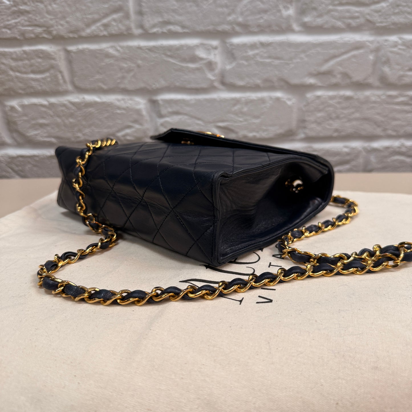 Chanel 1989 Rare Navy Jumbo CC Envelope Flap