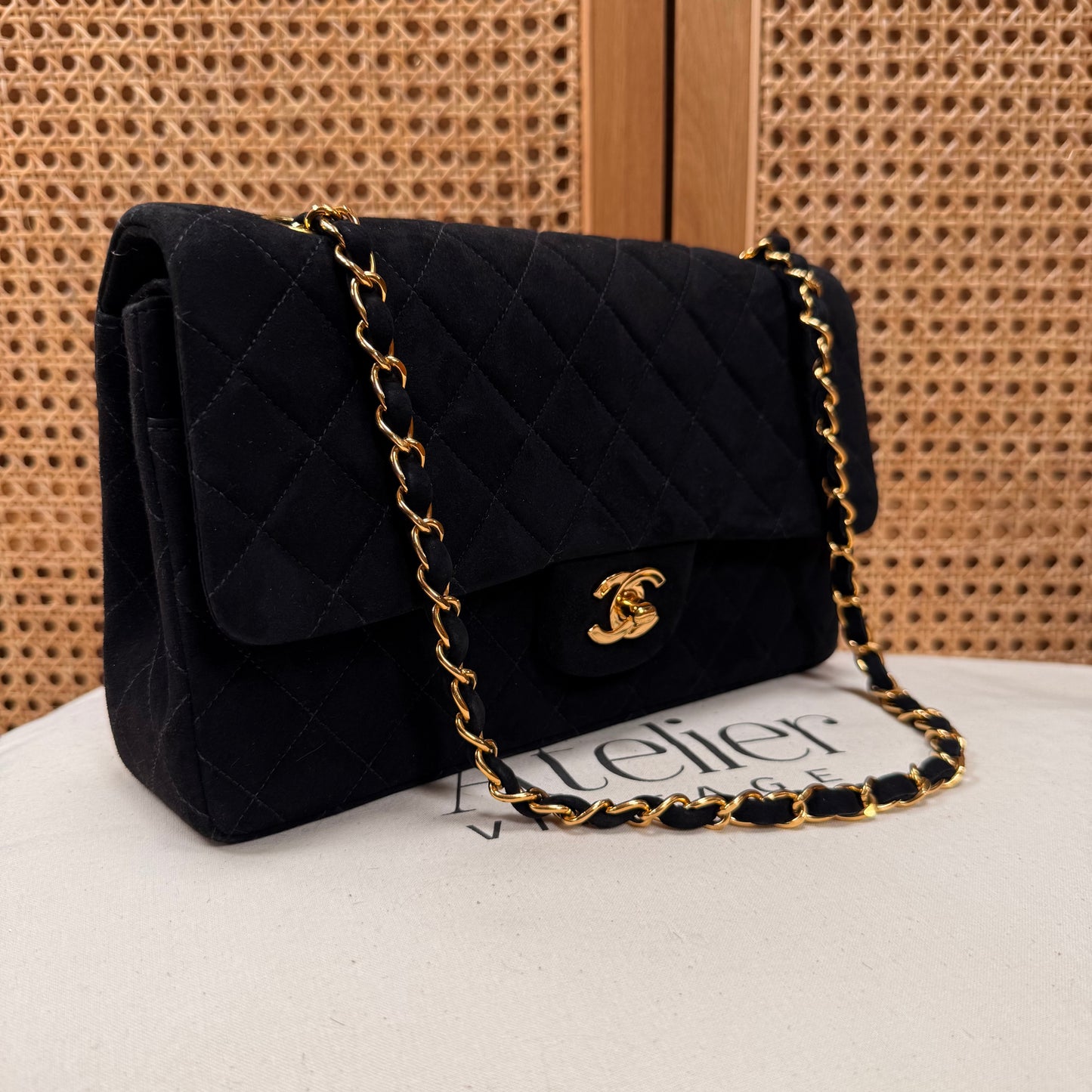 Chanel 2006 Ultra Rare Classic Double Flap Medium in Black Suede