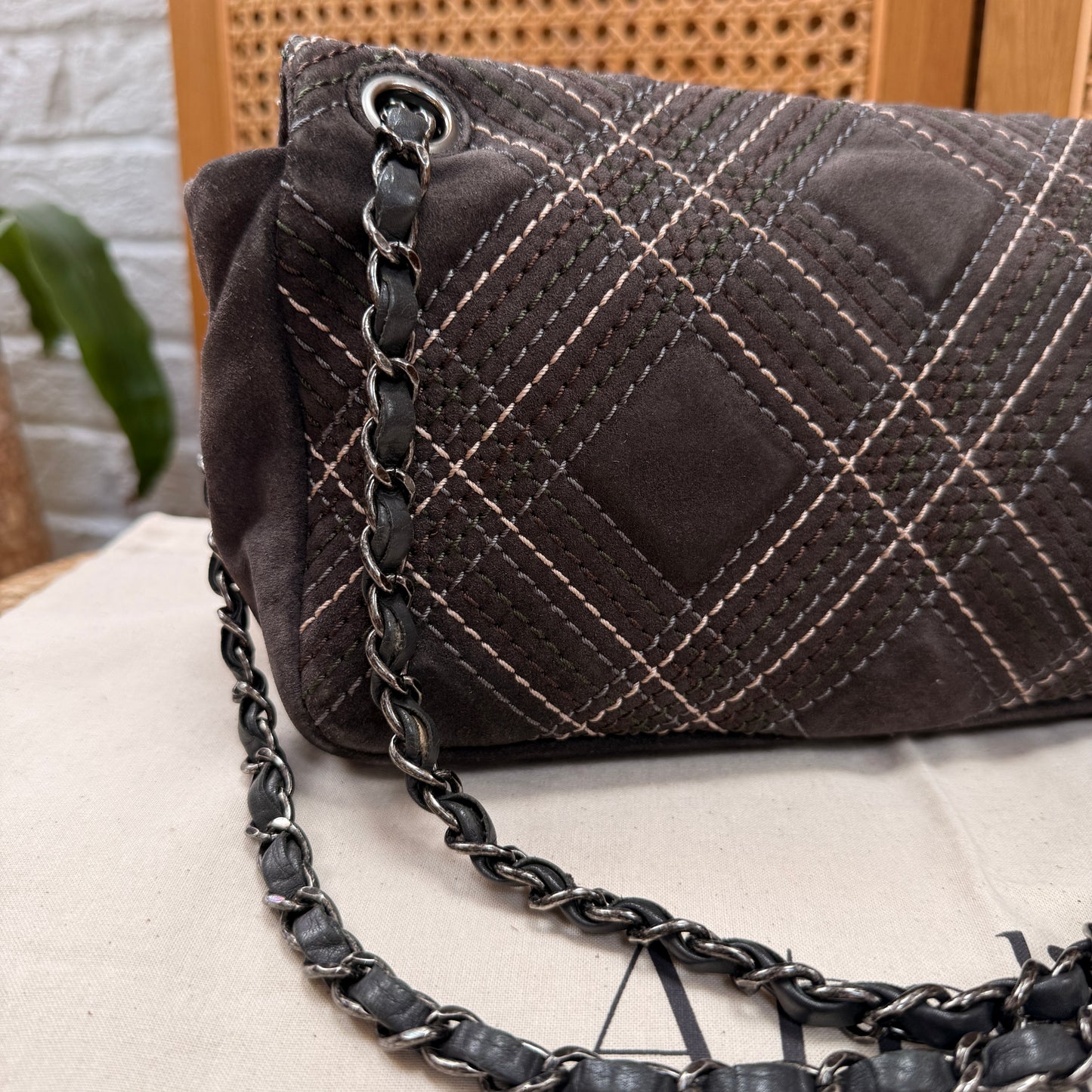 Chanel 2013 Suede Wild Stitch Single Flap