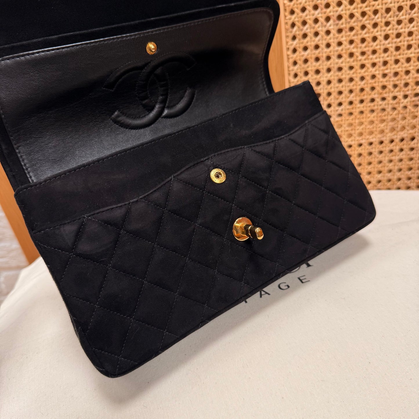 Chanel 2006 Ultra Rare Classic Double Flap Medium in Black Suede