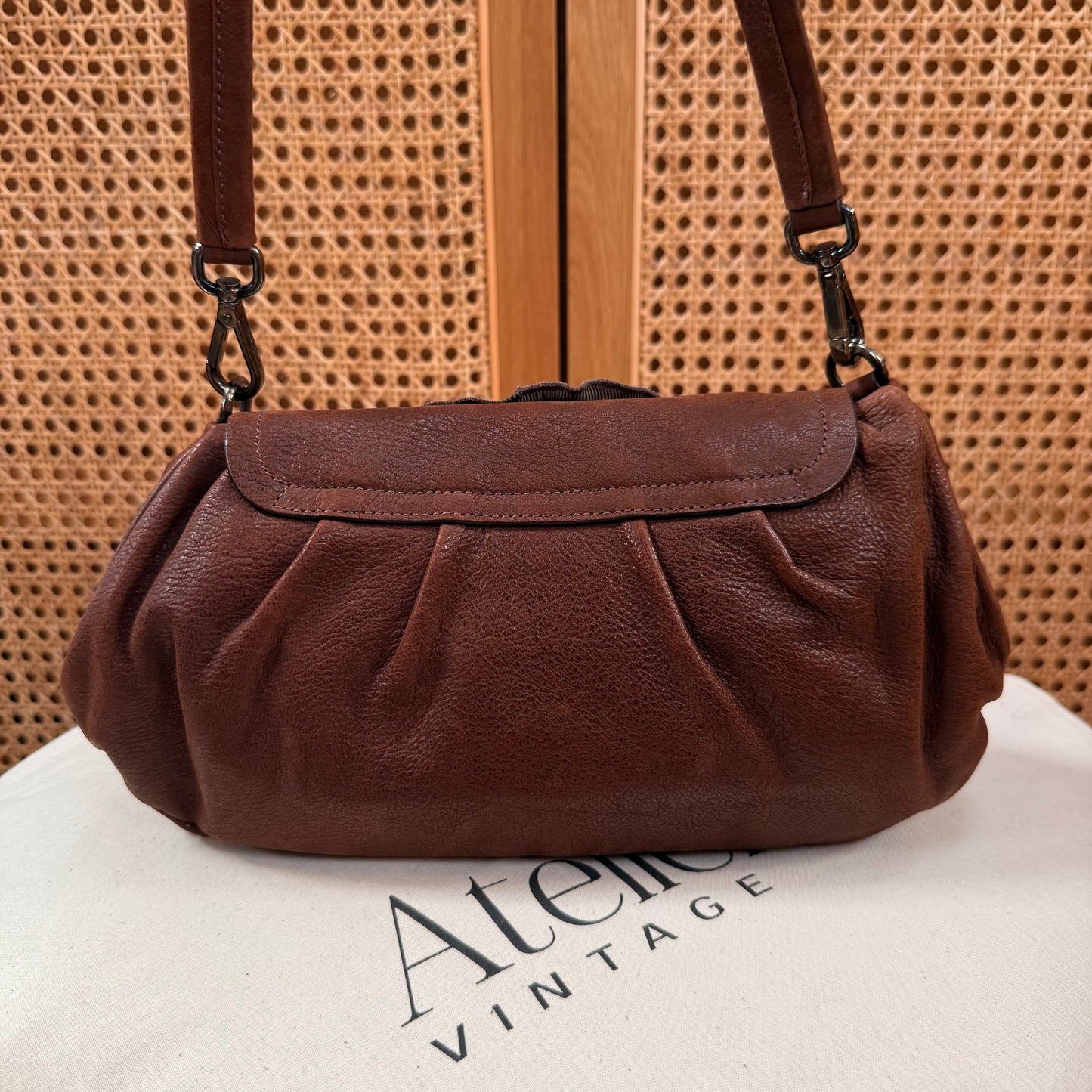 Prada 2002 Brown & Embellished Jewel Two Way Shoulder Bag