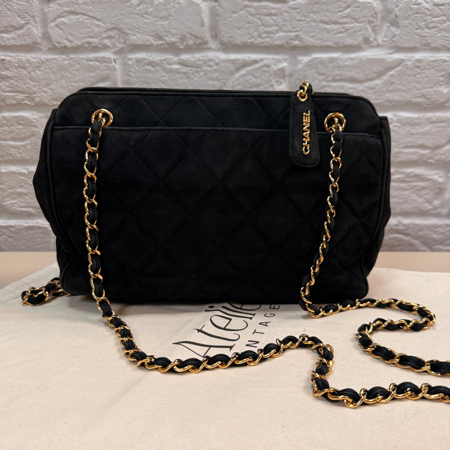 Chanel 1996 Rare Black Suede CC Turnlock Crossbody Tote with 24k Gold Hardware