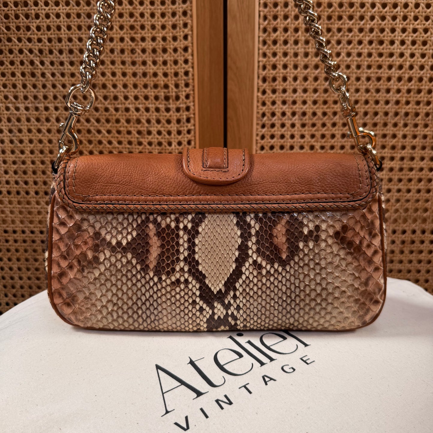Gucci 2000s Marrakech Python Two Way Chain Bag