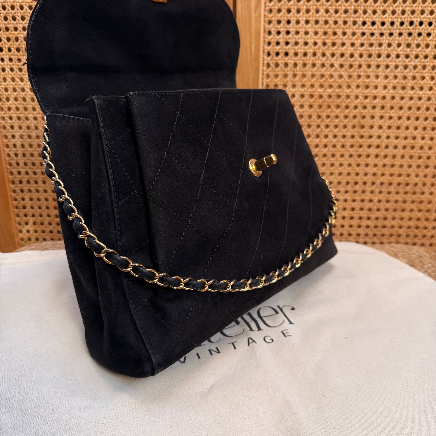 Chanel Rare 1997 Large Suede Single Flap