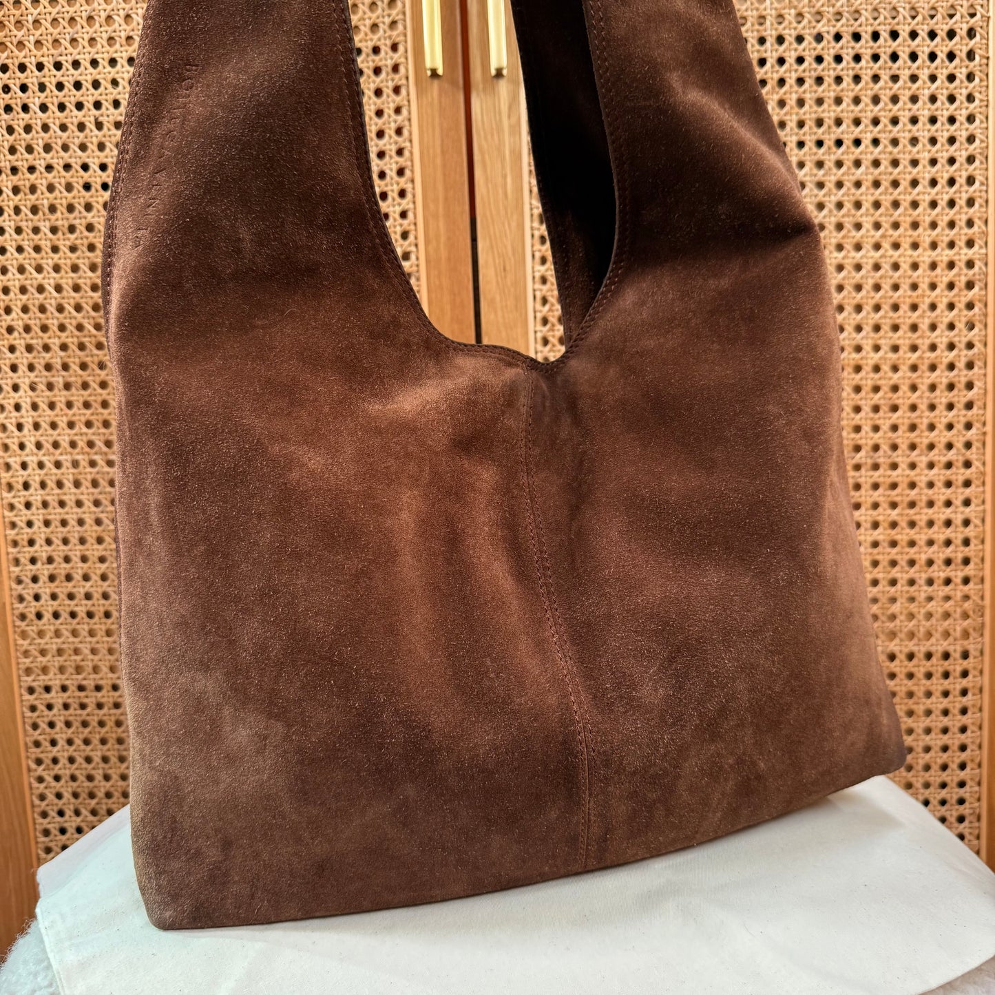 Bottega Veneta 2003 Tan Suede Hobo Tote