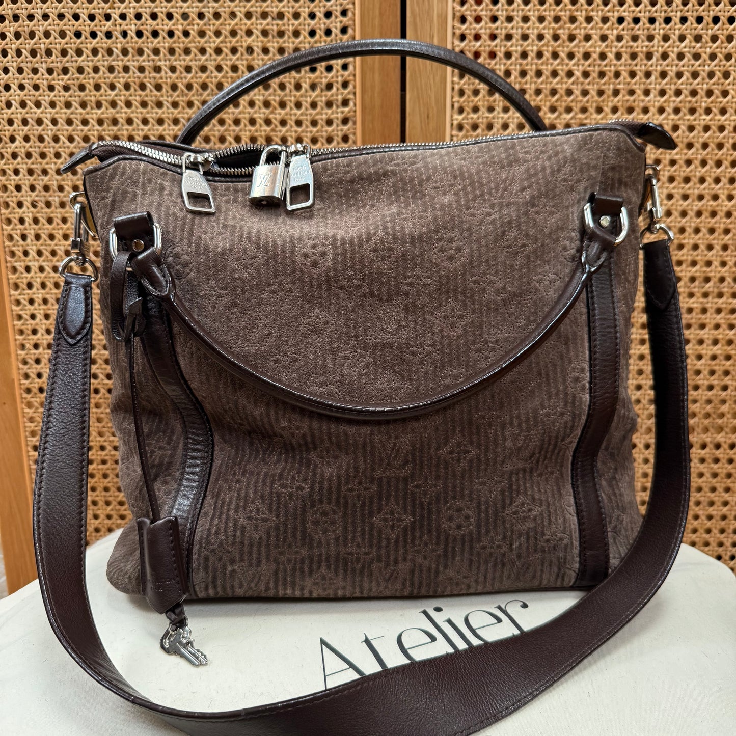 Louis Vuitton 2011 Antheia in Monogram Brown Suede & Leather Two Way