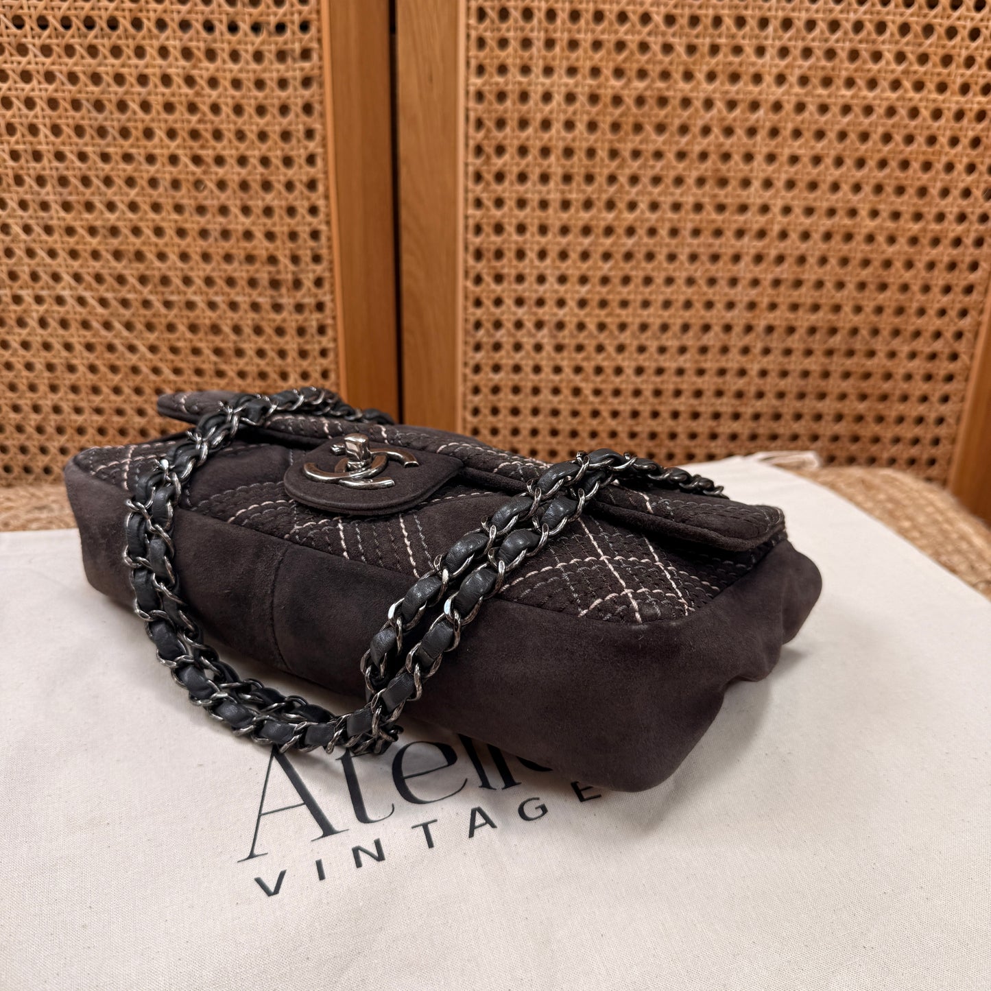 Chanel 2013 Suede Wild Stitch Single Flap