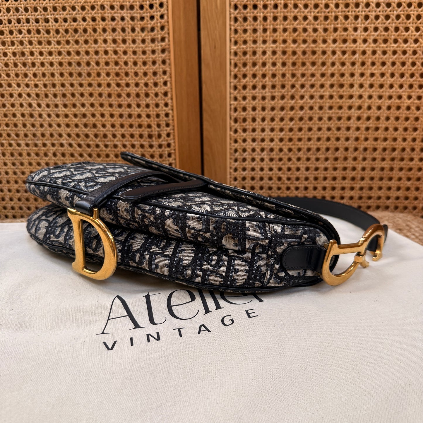 Dior 2019 Saddle Bag in Navy Oblique