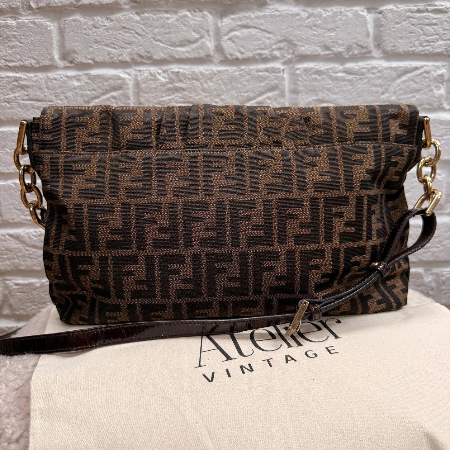 Fendi 1990s Rare Fendi Mia Mamma Two Way Cross Body Maxi Baguette