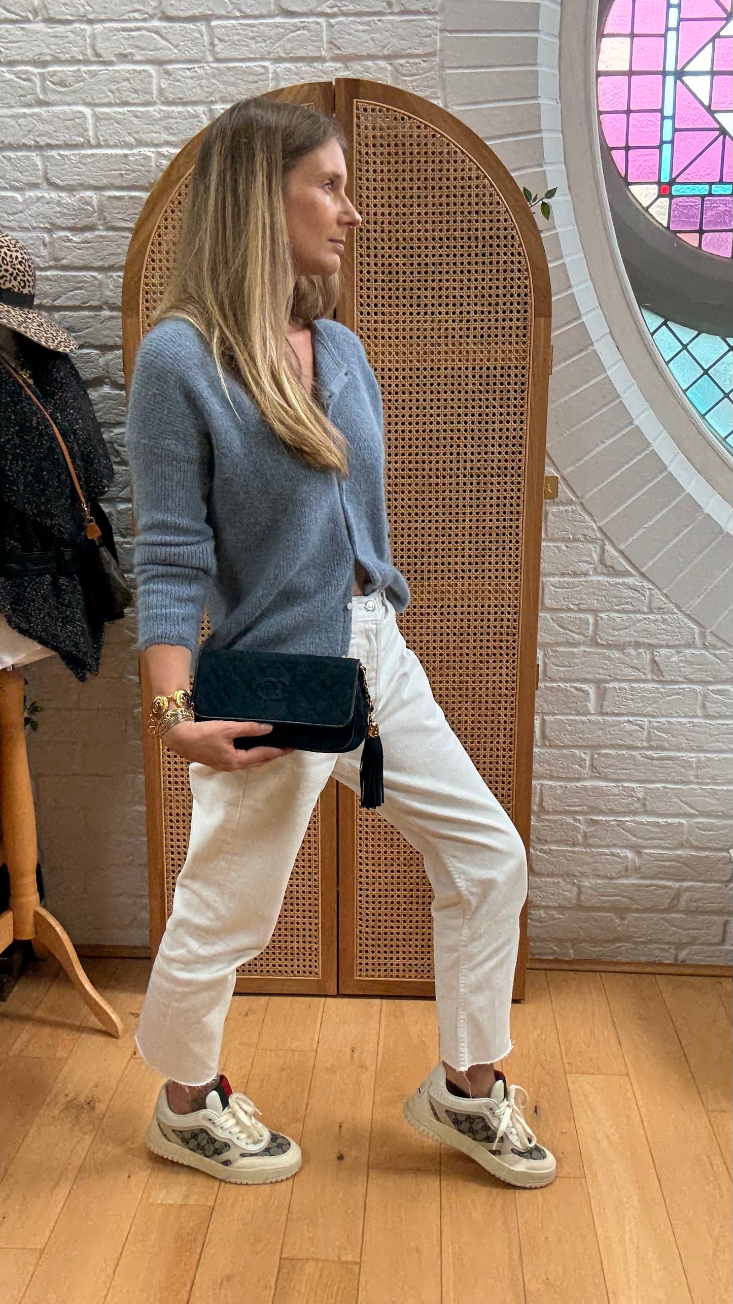 Chanel Rare 1989 Teal Suede CC Quilted Clutch