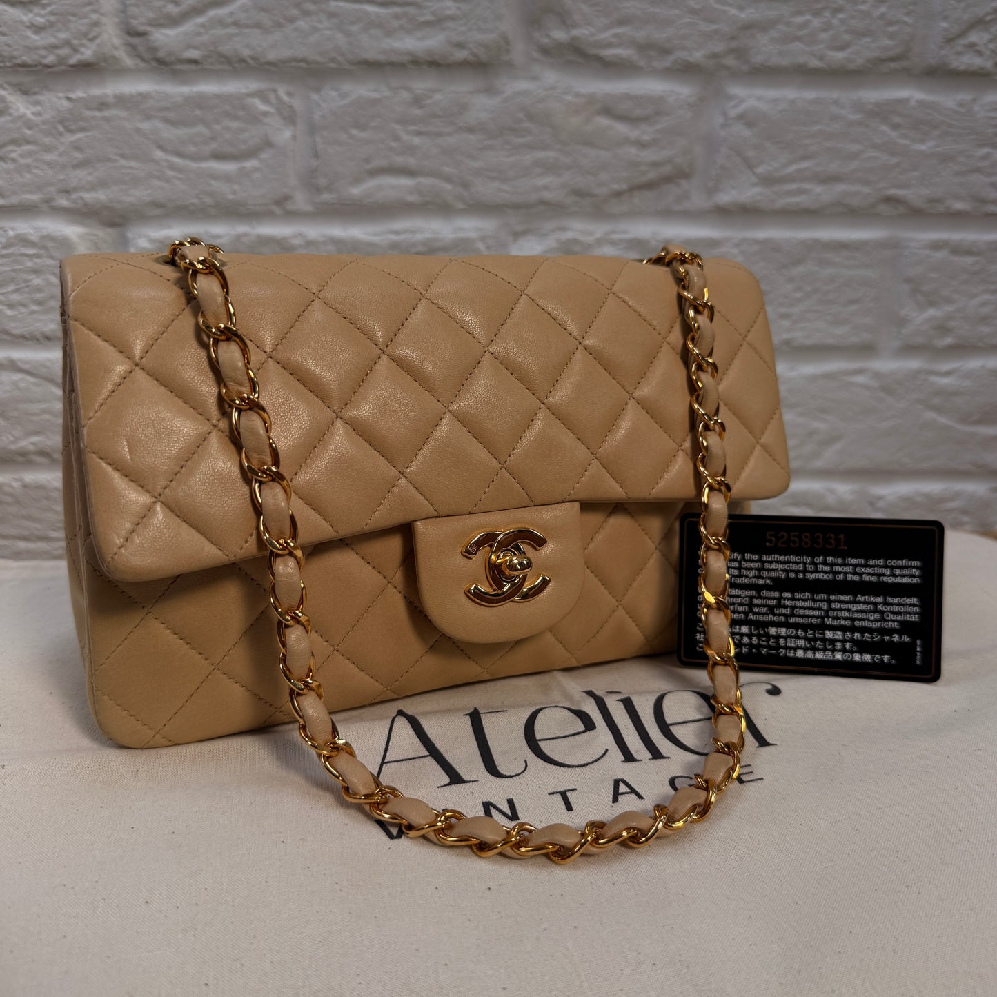 Chanel 1997 Beige Classic Double Flap Small