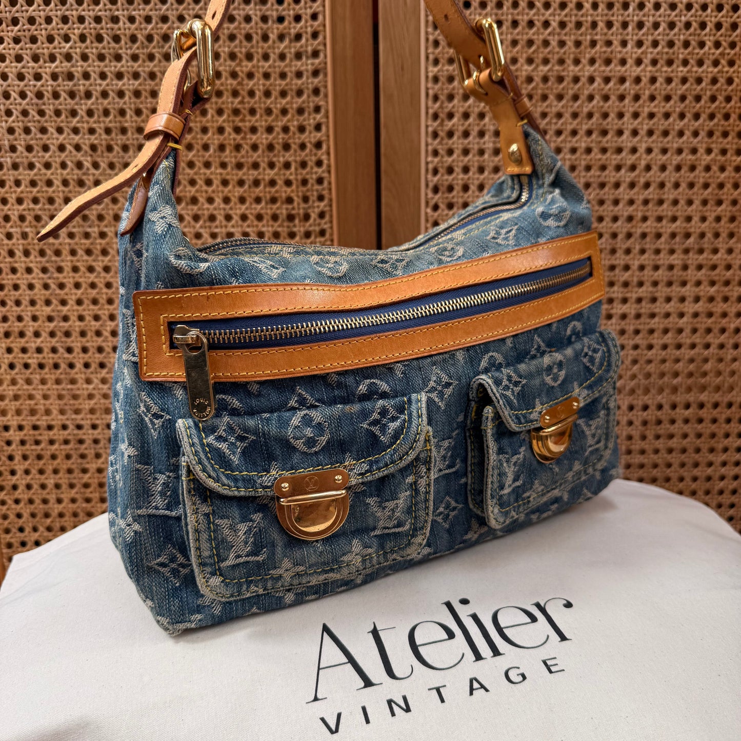 Louis Vuitton 2006 Monogram Denim Cross Body Baggy PM