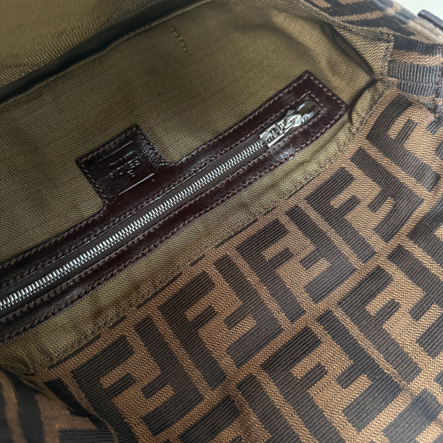 Fendi 1990s Original Baguette in Brown Zucca Print Canvas