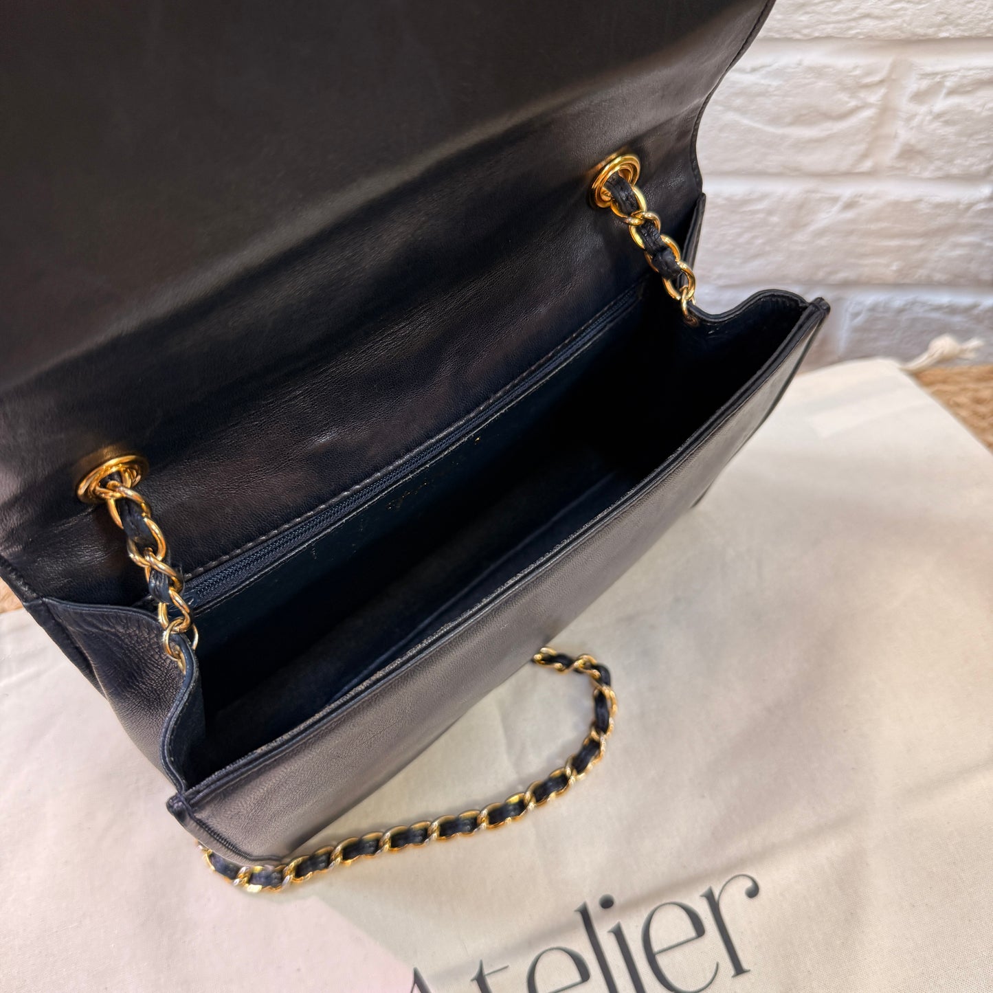 Chanel 1986 Navy Lambskin Full flap in diamond quilting