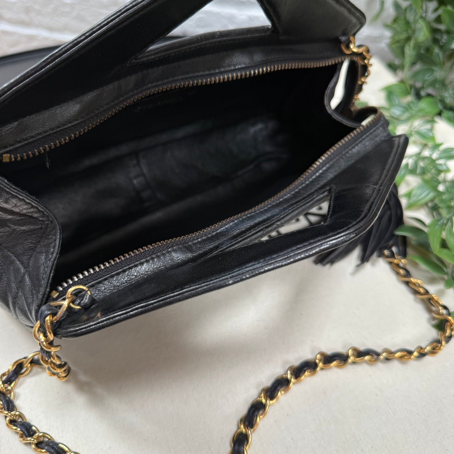 Chanel 1989 Chanel Two Way Top Handle & Cross Body Zip Top