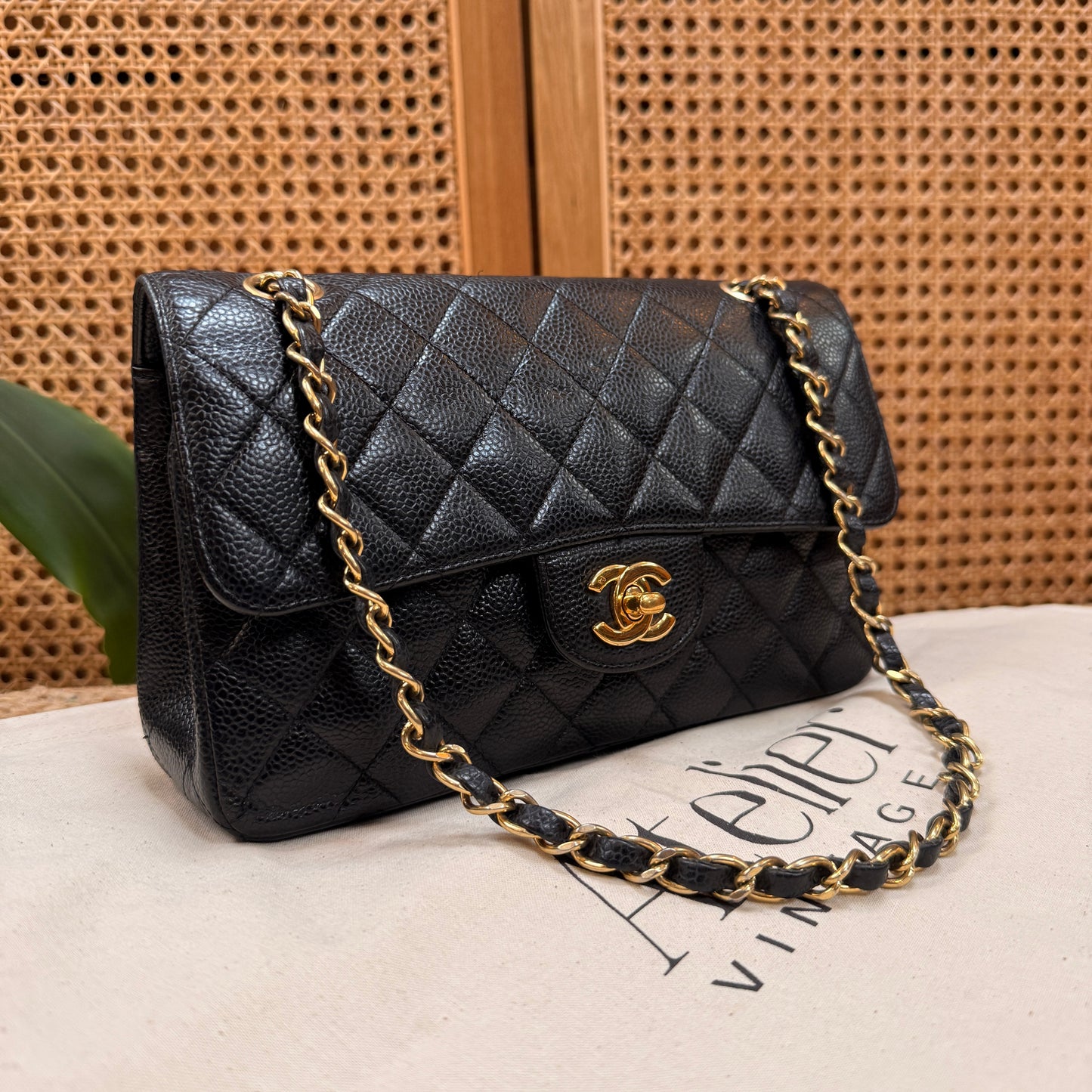 Chanel Rare 2006 Caviar Black Classic Double Flap Small