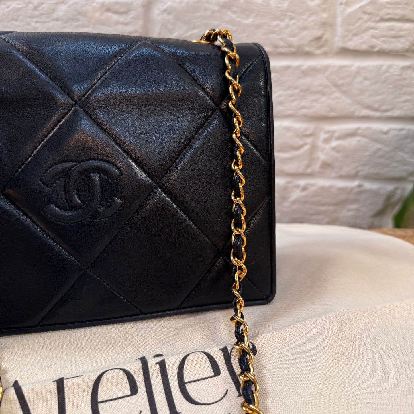 Chanel 1986 Navy Lambskin Full flap in diamond quilting