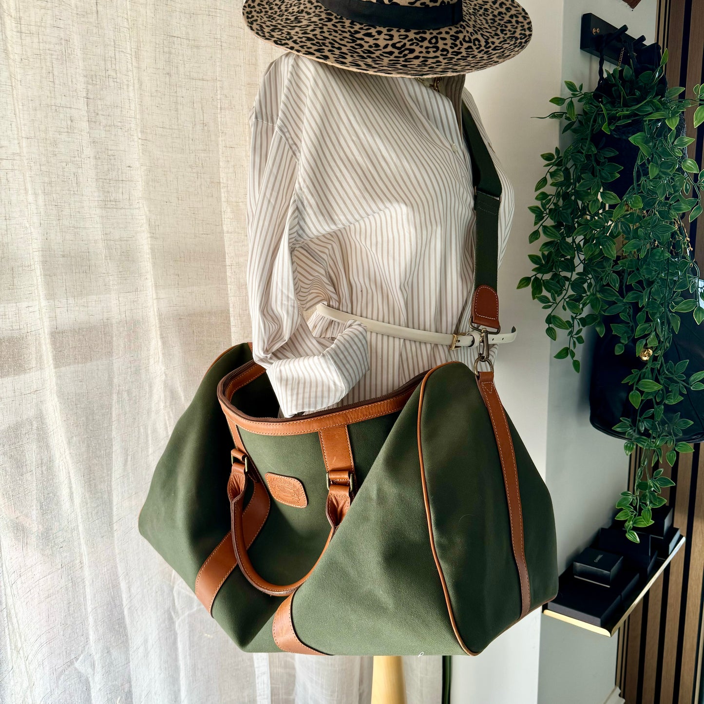 Burberry 1980s Canvas & Leather Two Way Holdall