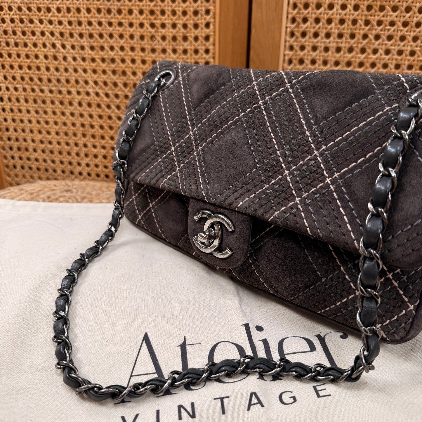 Chanel 2013 Suede Wild Stitch Single Flap
