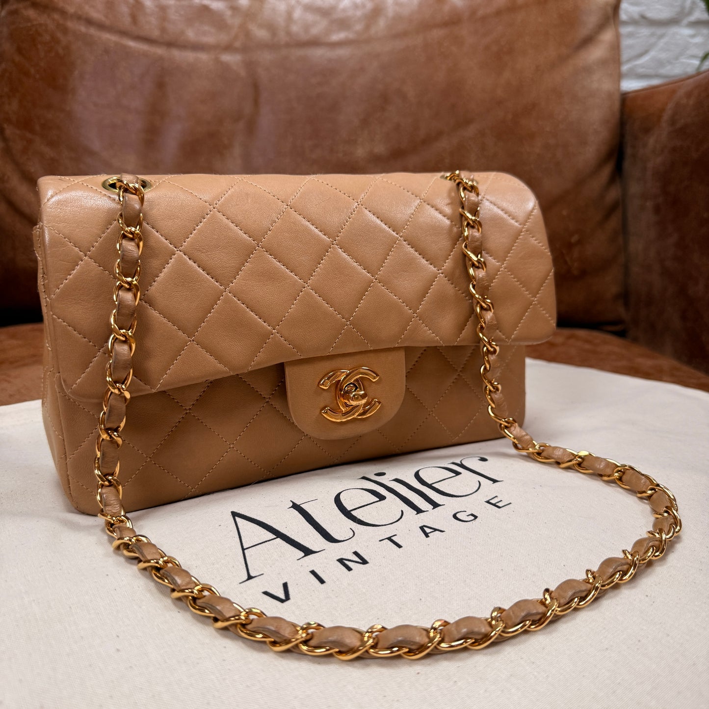 Chanel 1997 Rare Dark Beige Classic Double Flap Small