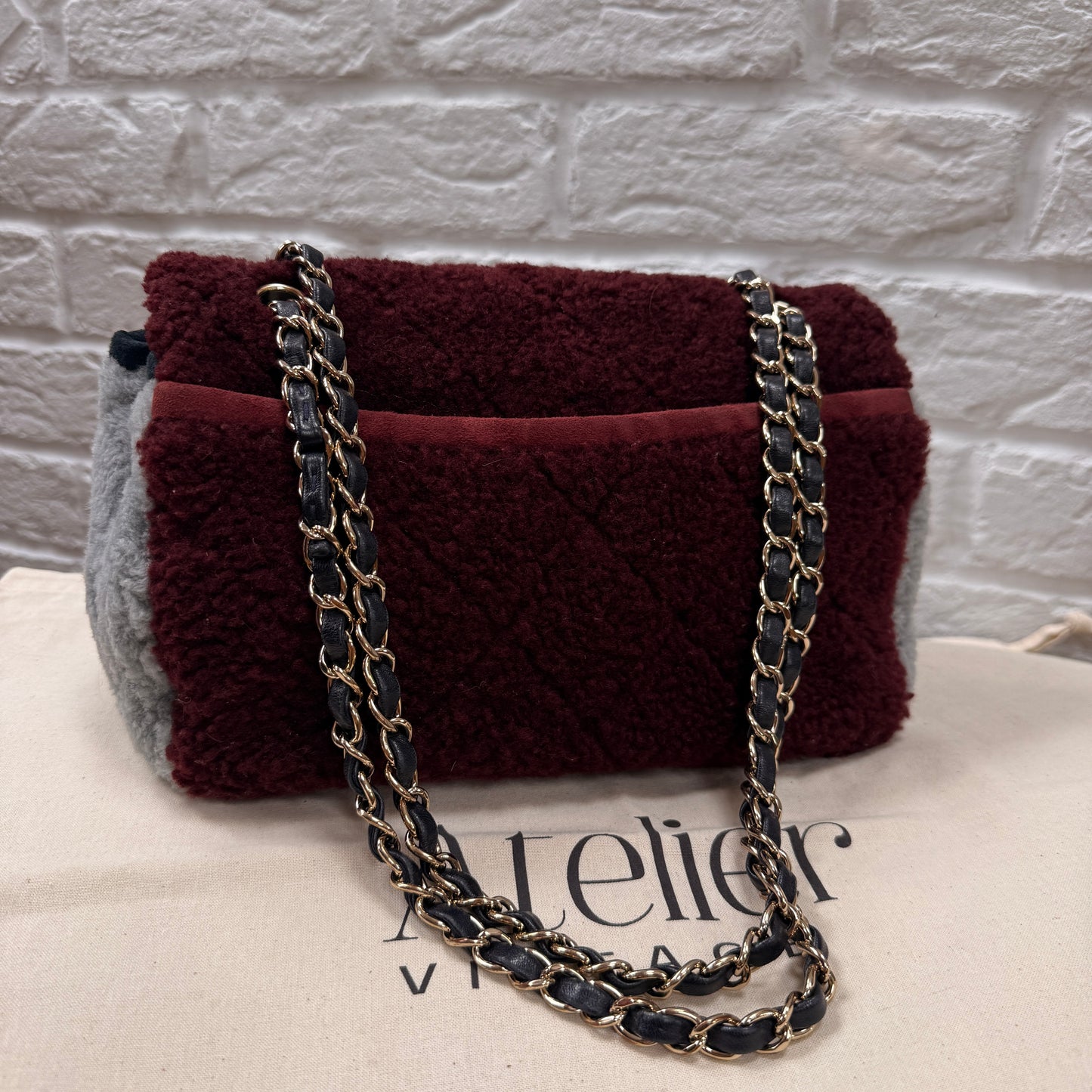 Chanel 2019 Shearling Tri Color Single Flap