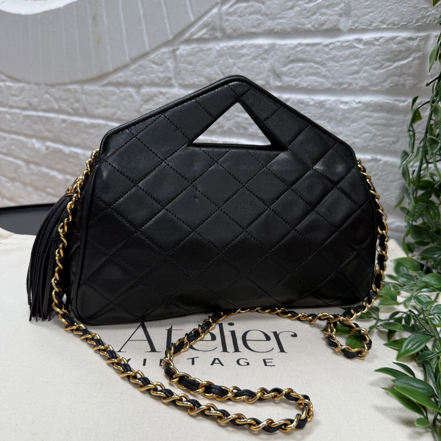 Chanel 1989 Chanel Two Way Top Handle & Cross Body Zip Top