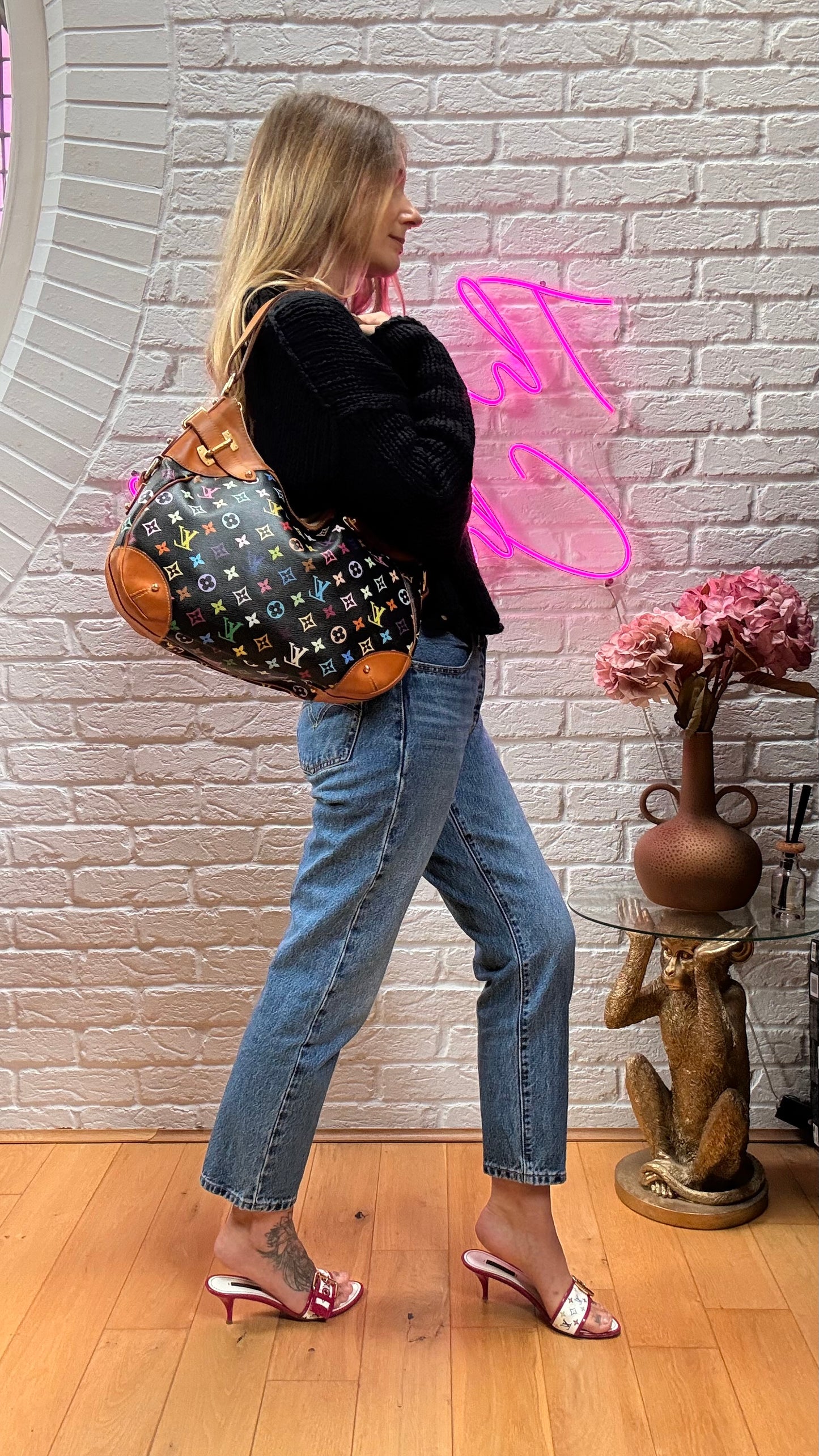 Louis Vuitton 2003 Original Murakami Black Greta
