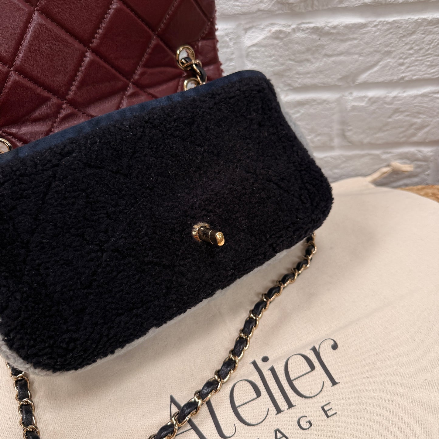 Chanel 2019 Shearling Tri Color Single Flap