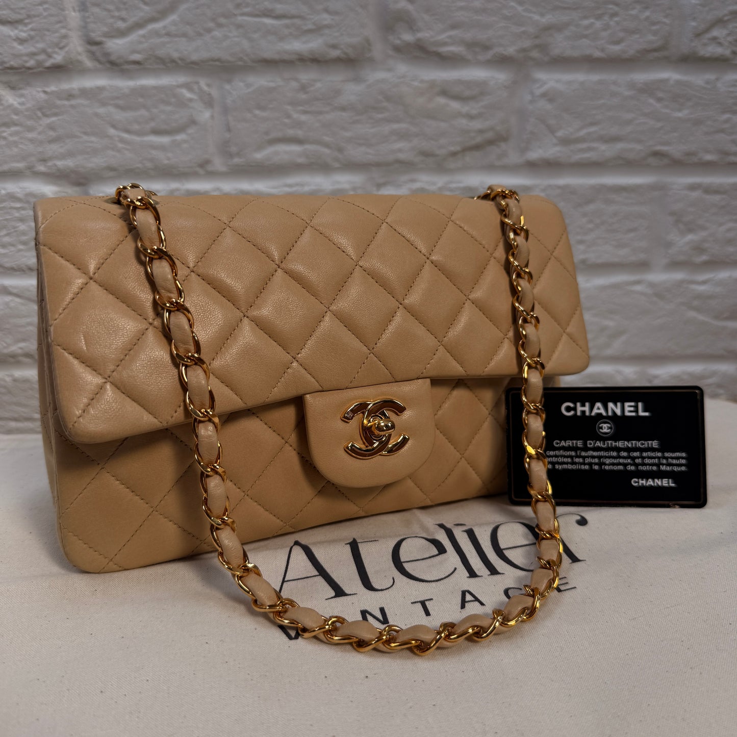 Chanel 1997 Beige Classic Double Flap Small