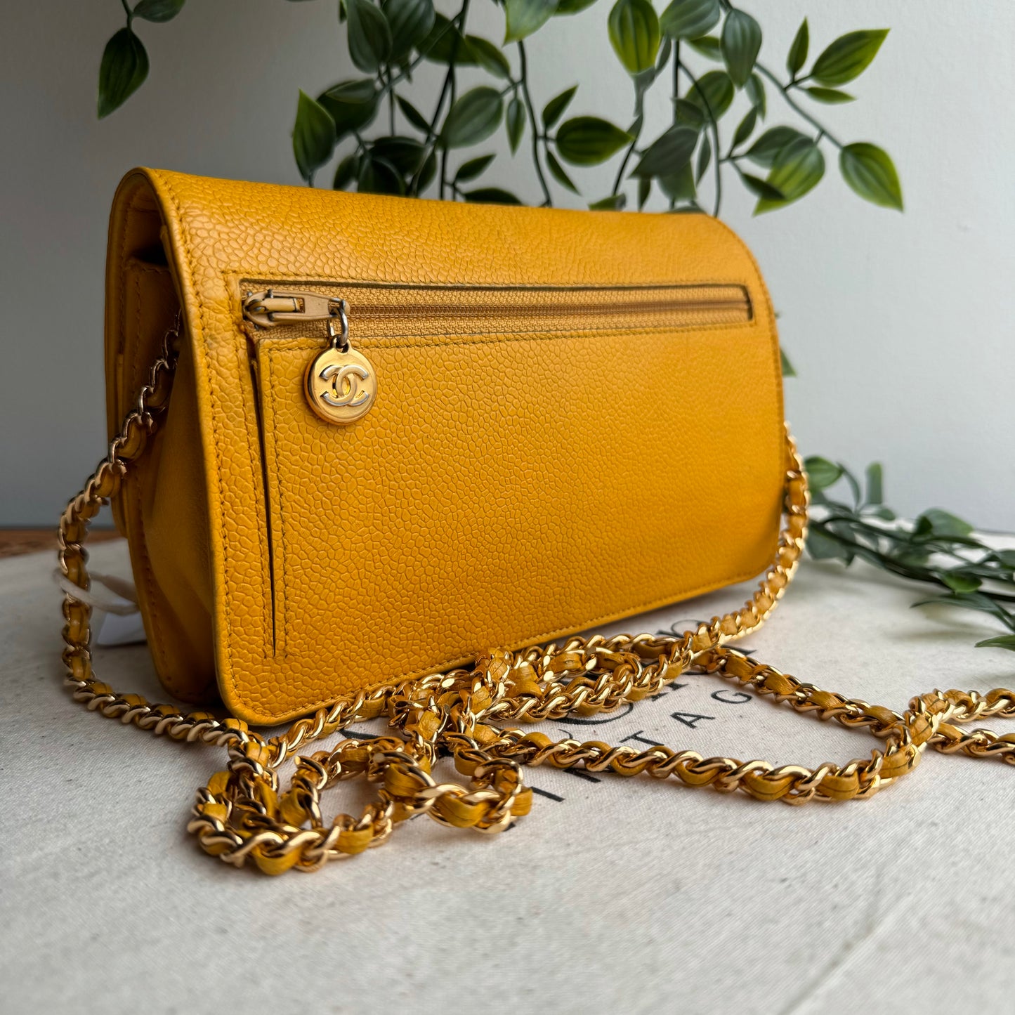 Chanel 1994 Caviar Leather Wallet on Chain