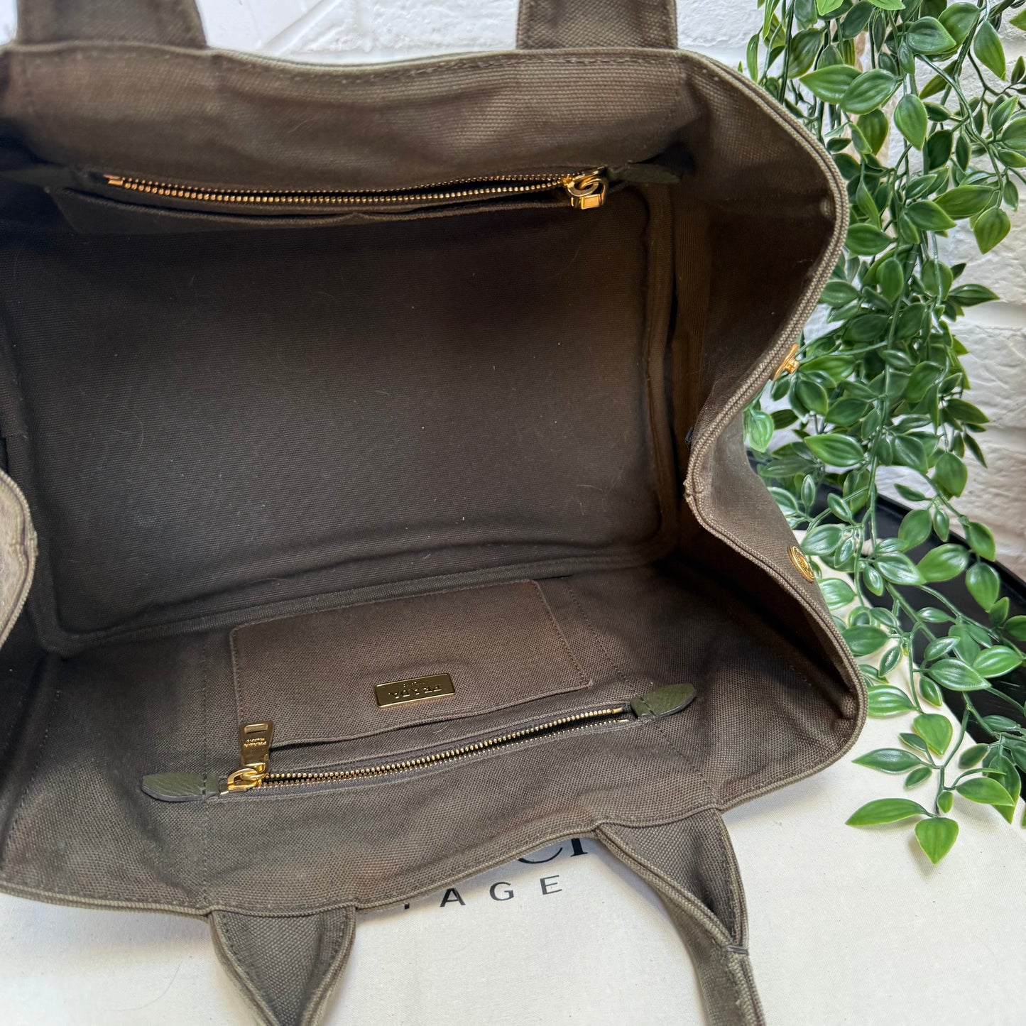 Prada 1990s Prada Canapa Canvas Tote