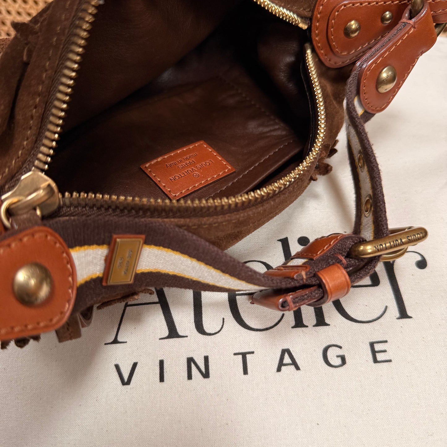 Louis Vuitton 2008 Rare Brown Suede Flower Mahina Onatah PM