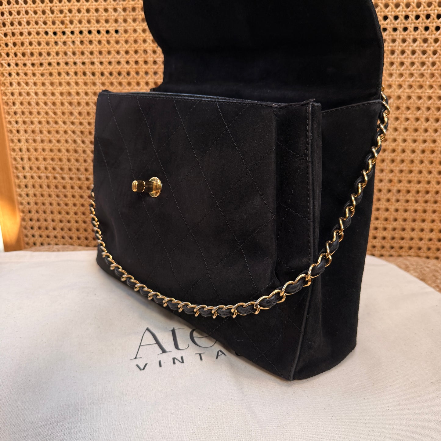 Chanel Rare 1997 Large Suede Single Flap