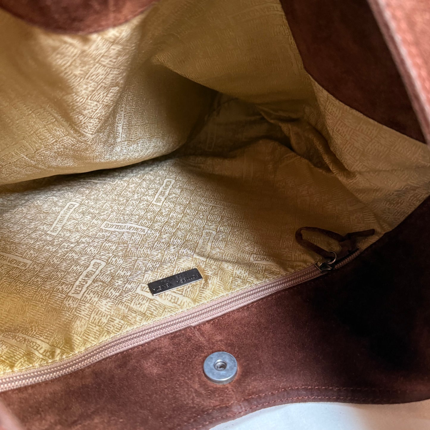 Bottega Veneta 2003 Tan Suede Hobo Tote