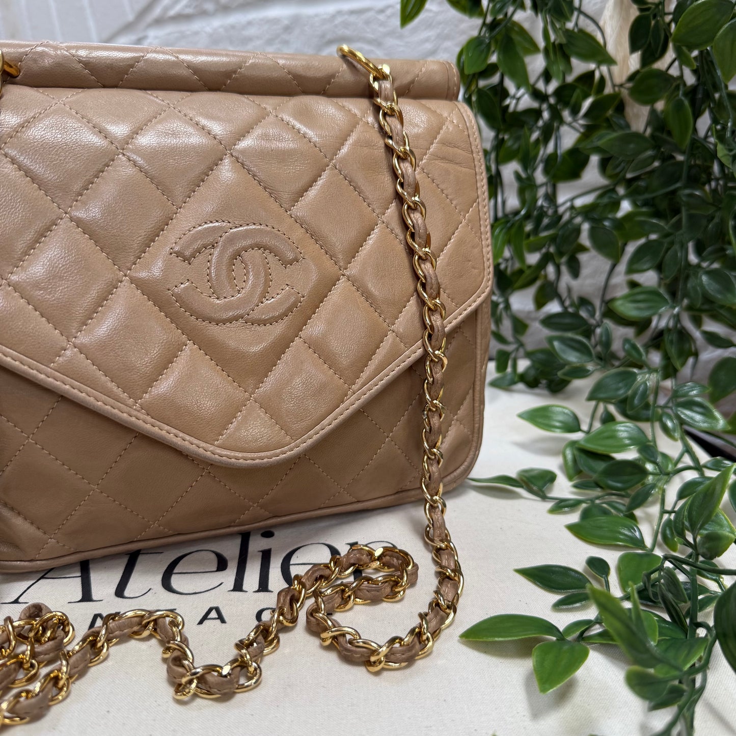 Chanel 1989 Rare Dark Beige Tassel Envelope Flap