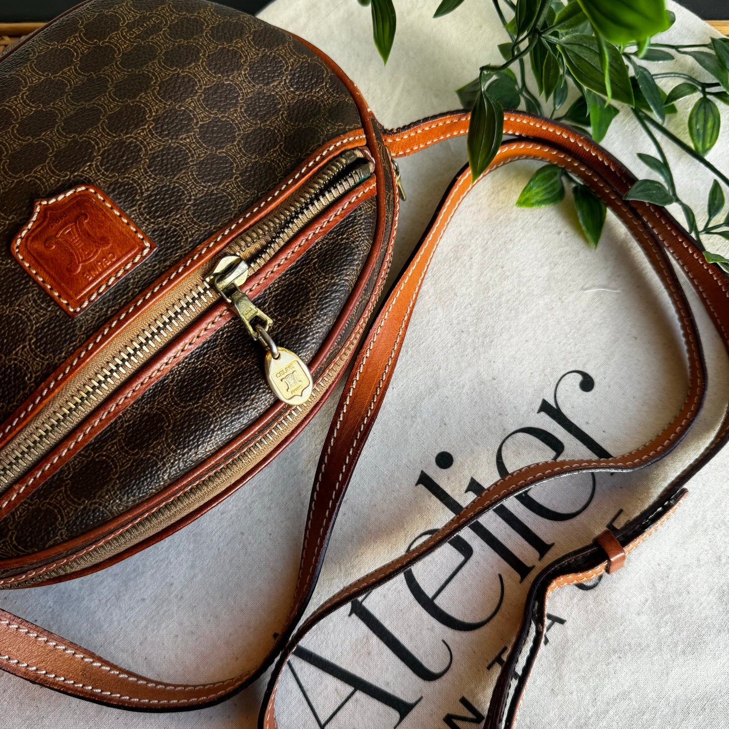 Celine Macadam Brown Shoulder Bag