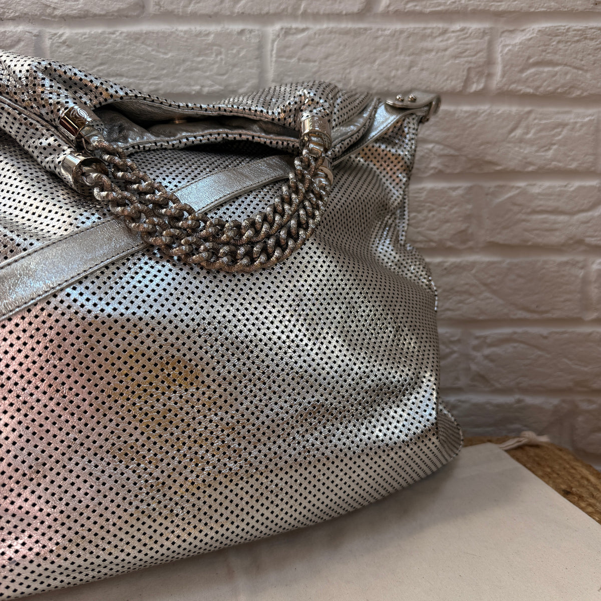 Chanel 2008 Rodeo Drive Oversized tote metallic silver