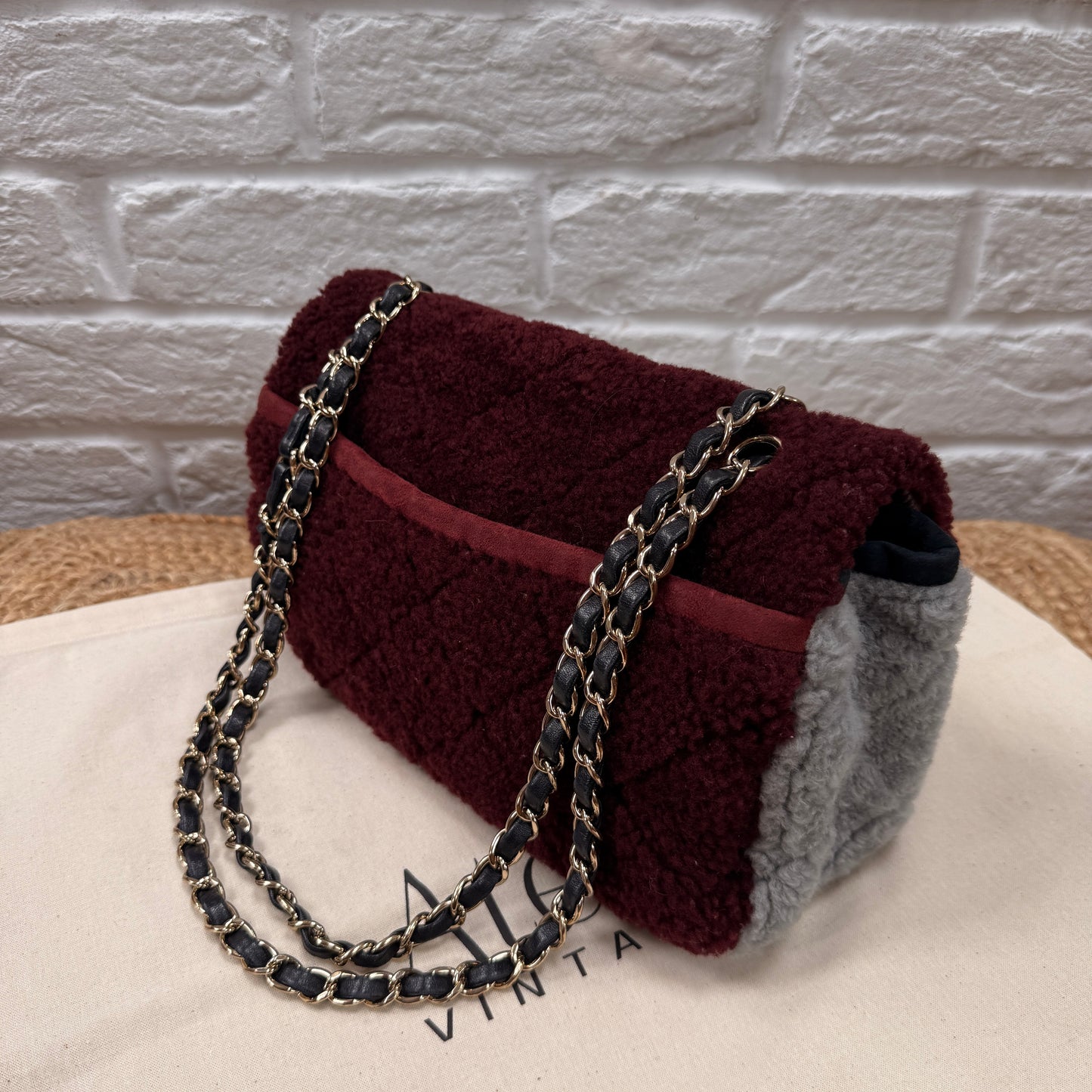 Chanel 2019 Shearling Tri Color Single Flap
